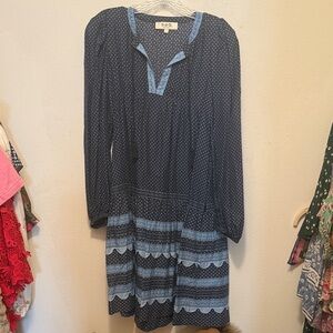 Tuckernuck navy peasant dress EUC